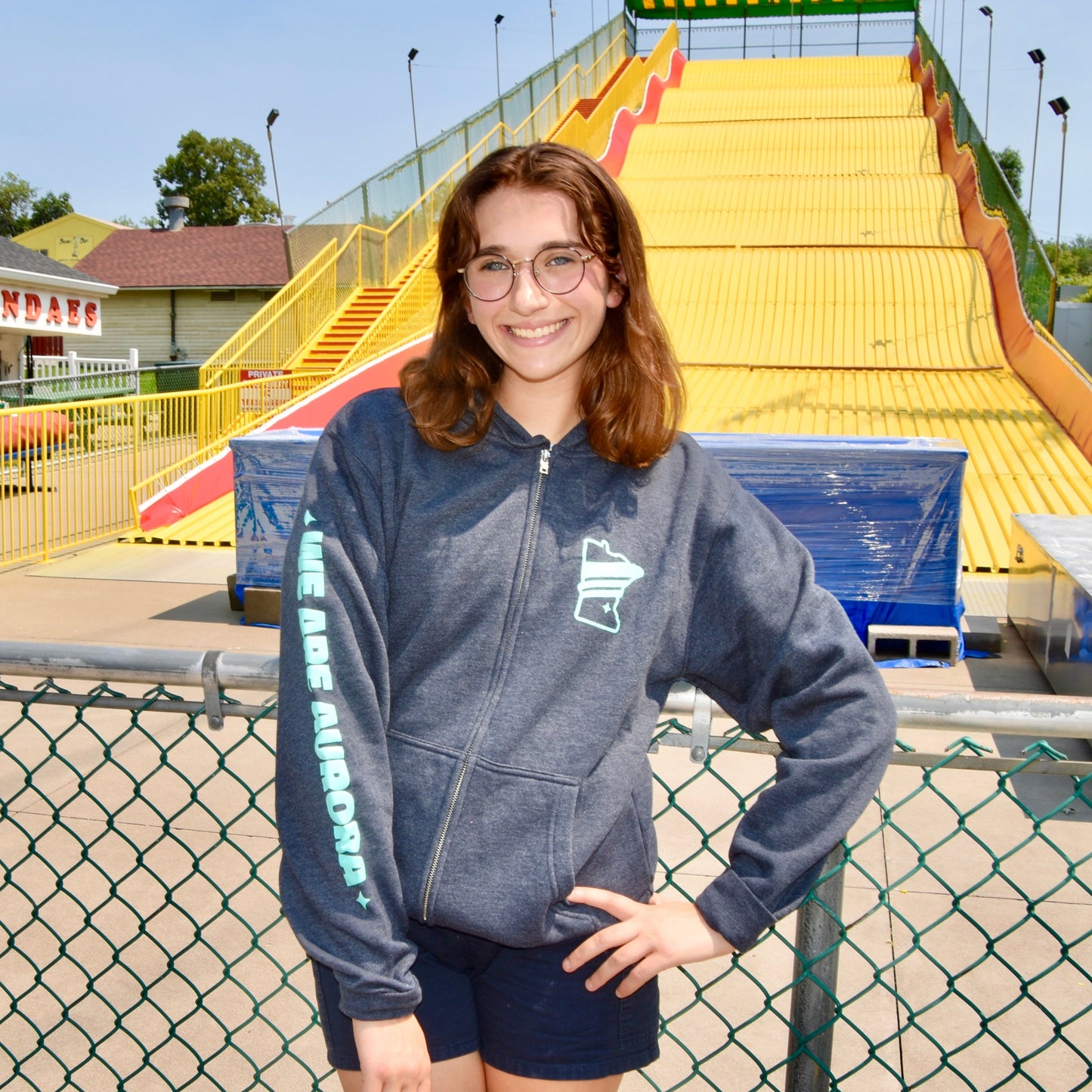 Full-Zip We Are Aurora Navy Hoodie