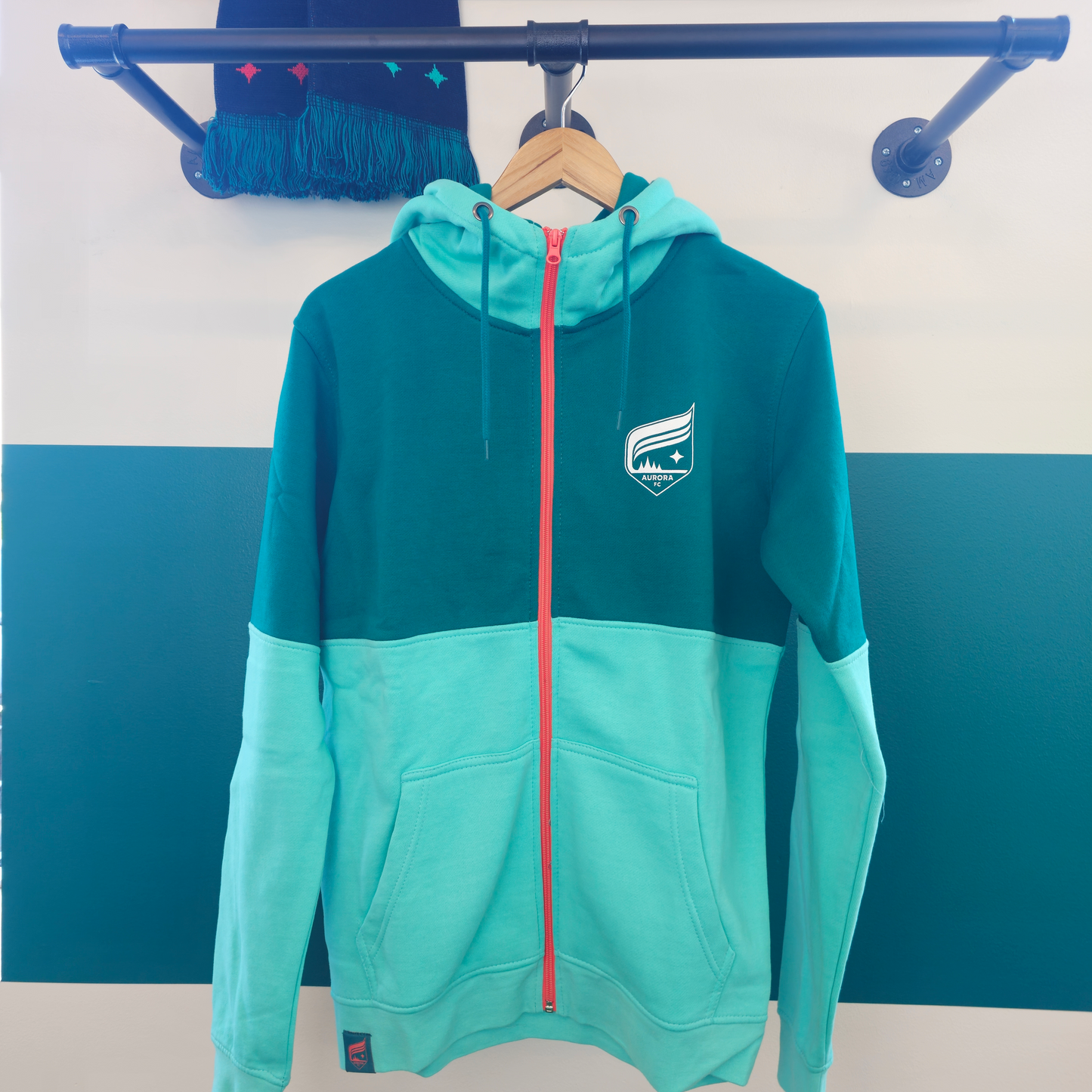 Borealis Teal Aurora Full-Zip Hoodie