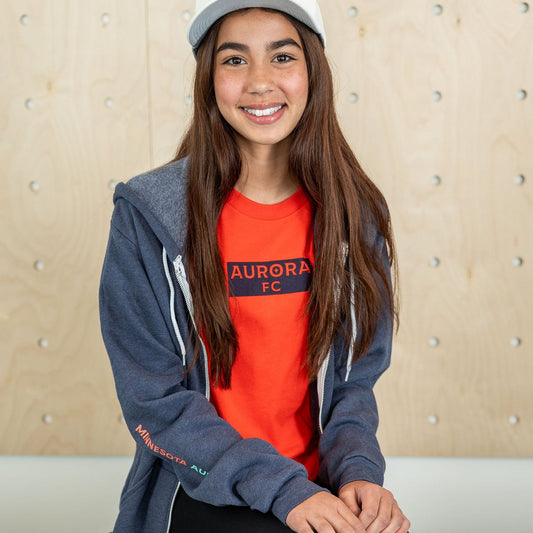 Full-Zip Aurora Navy Hoodie