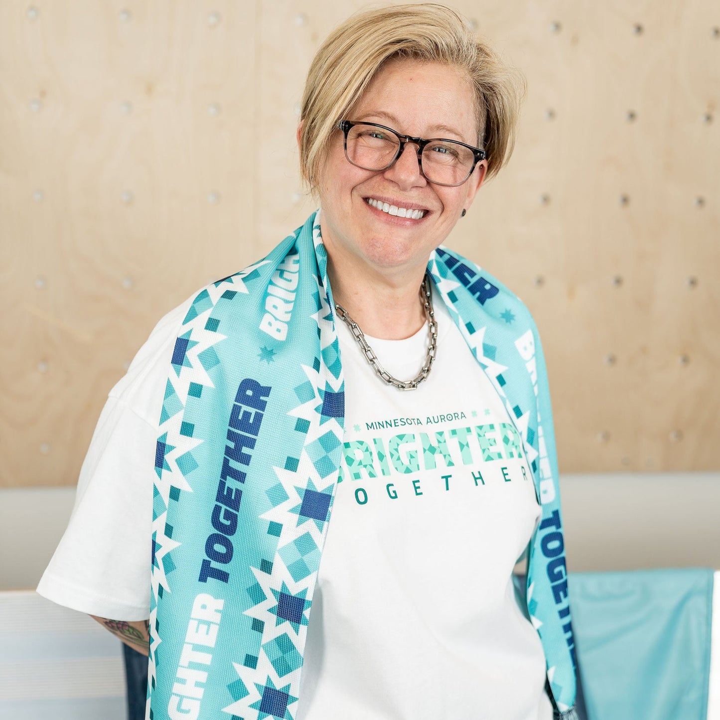 Brighter Together Teal Scarf 2025