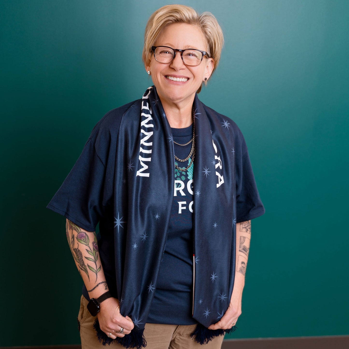 Aurora Navy Flora Scarf