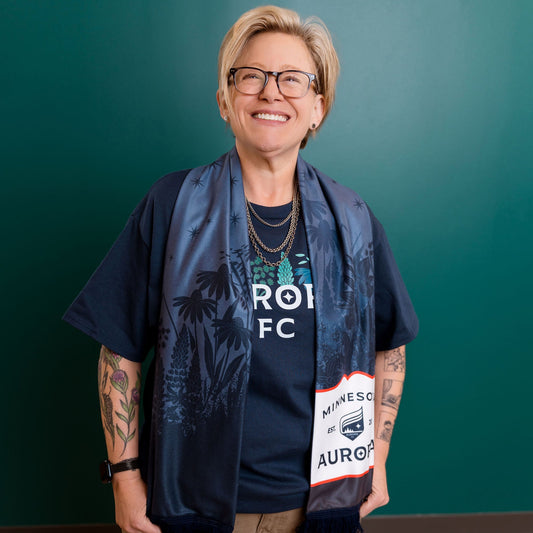 Aurora Navy Flora Scarf