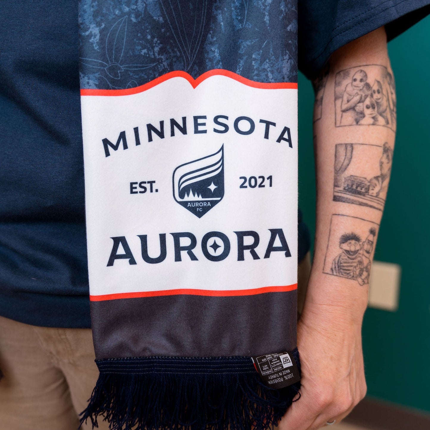 Aurora Navy Flora Scarf