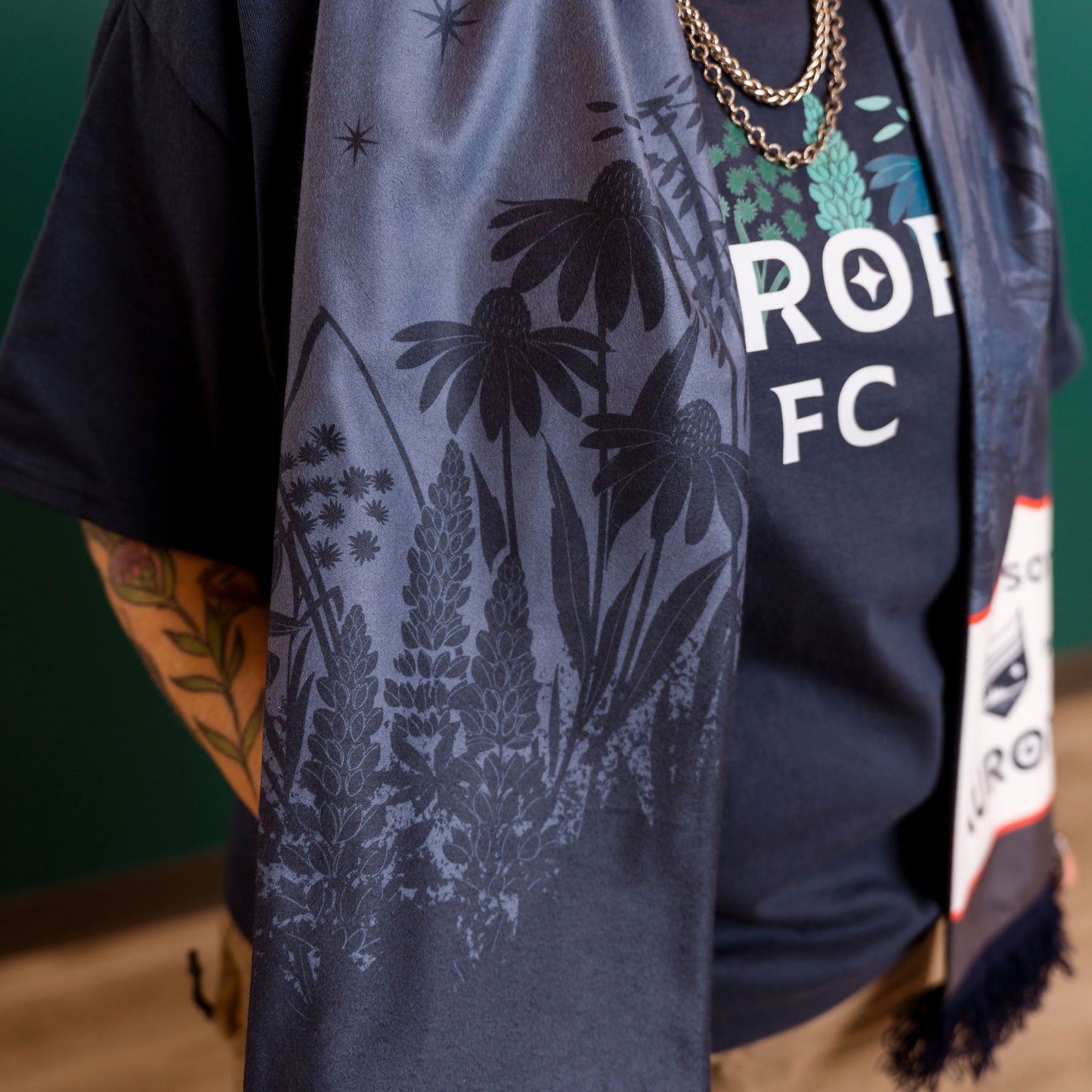 Aurora Navy Flora Scarf