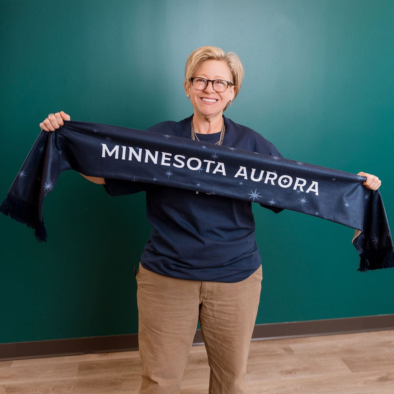 Aurora Navy Flora Scarf
