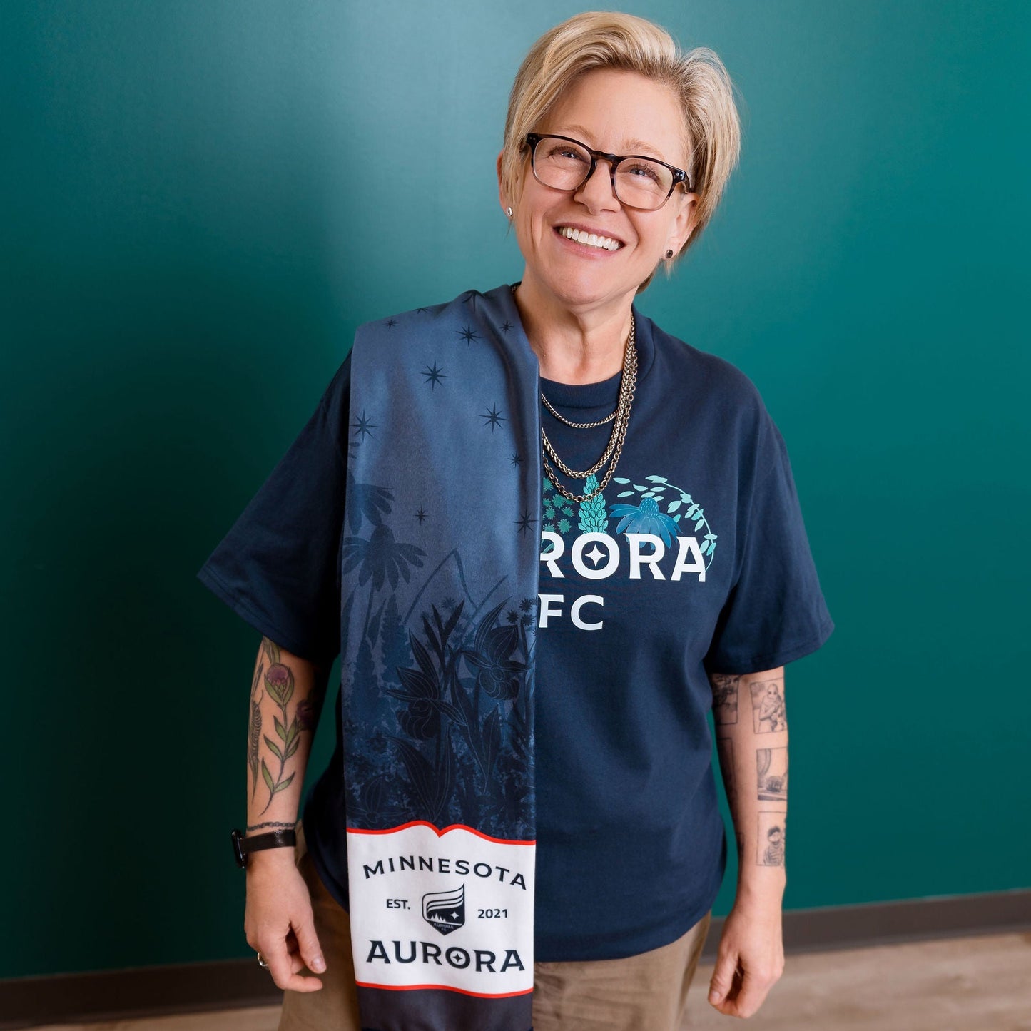 Aurora Navy Flora T-Shirt