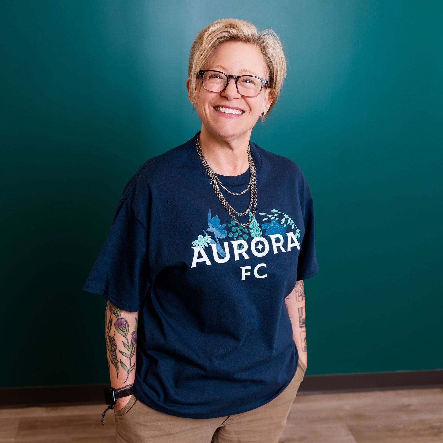 Aurora Navy Flora T-Shirt