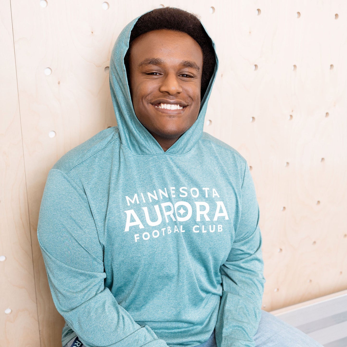 Aurora Teal Hooded Performance Long-Sleeve