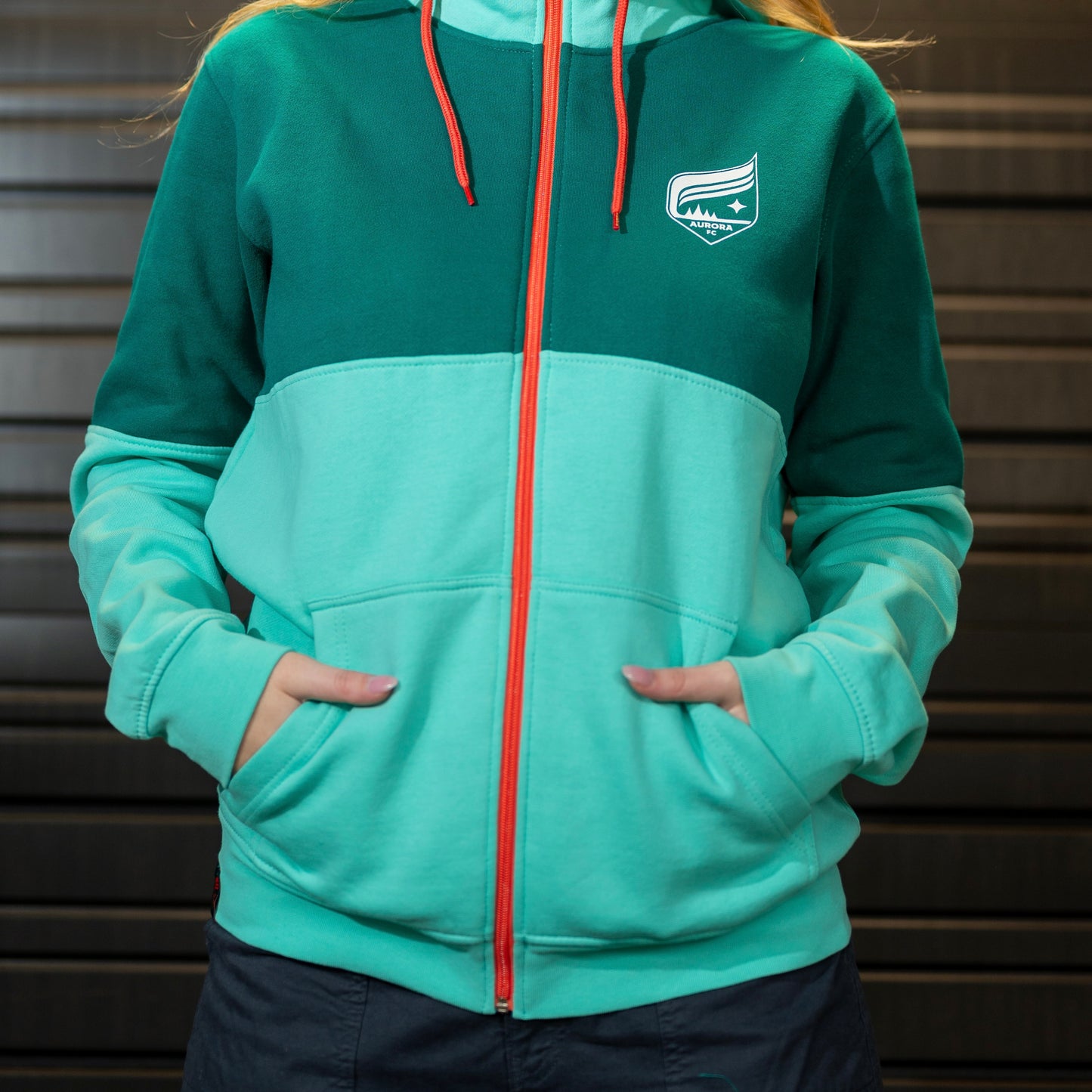 Borealis Teal Aurora Full-Zip Hoodie