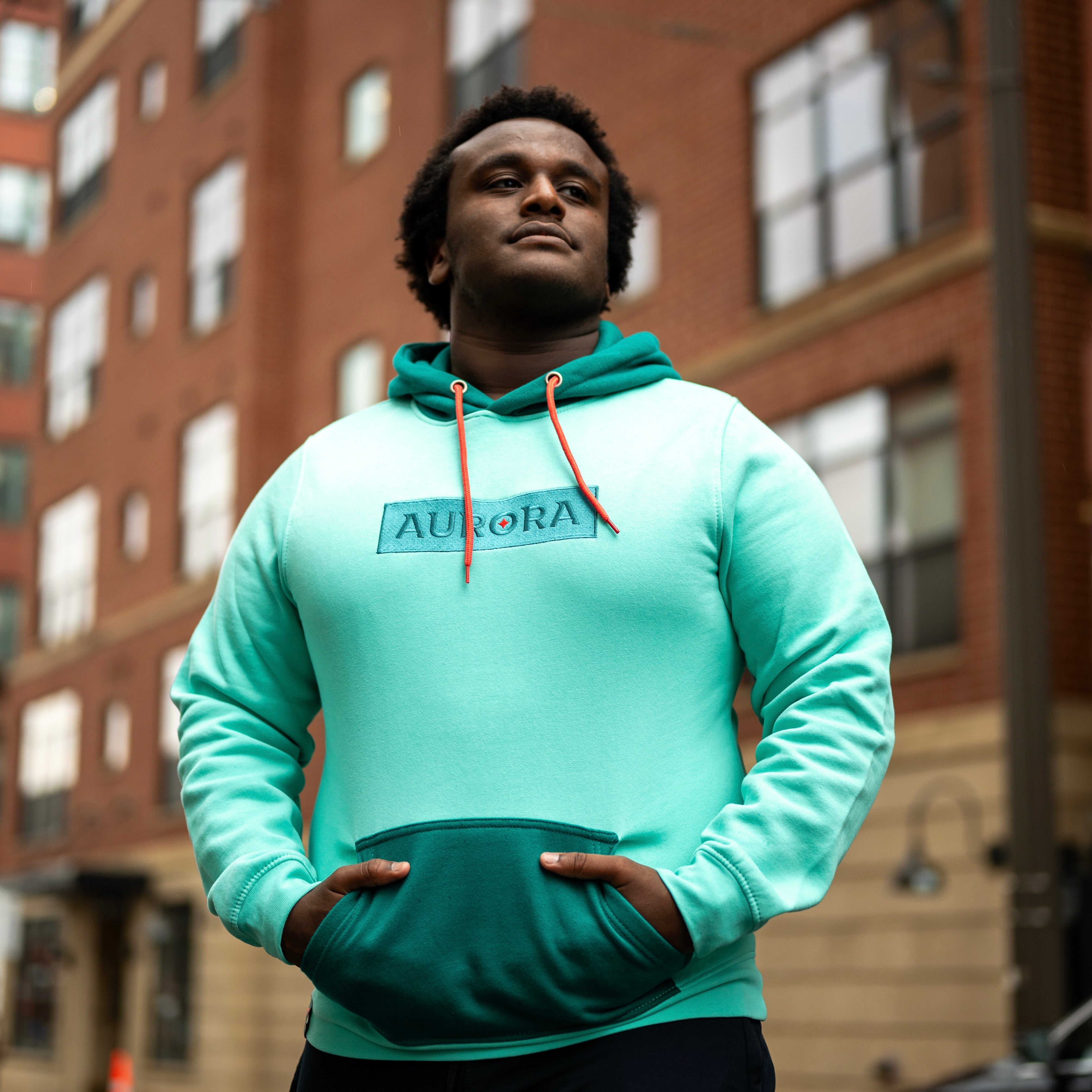 Borealis Teal Aurora Hoodie Unisex Small