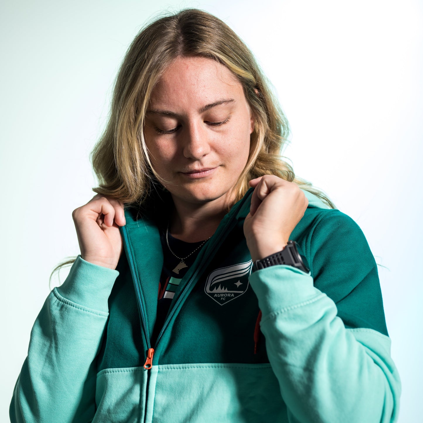 Borealis Teal Aurora Full-Zip Hoodie