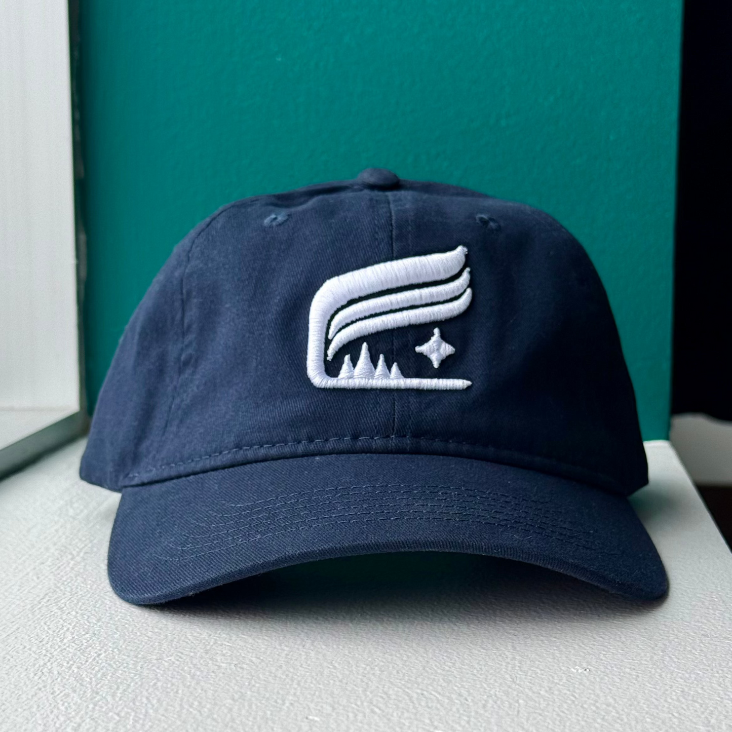 Navy Embroidered Aurora Crest Hat