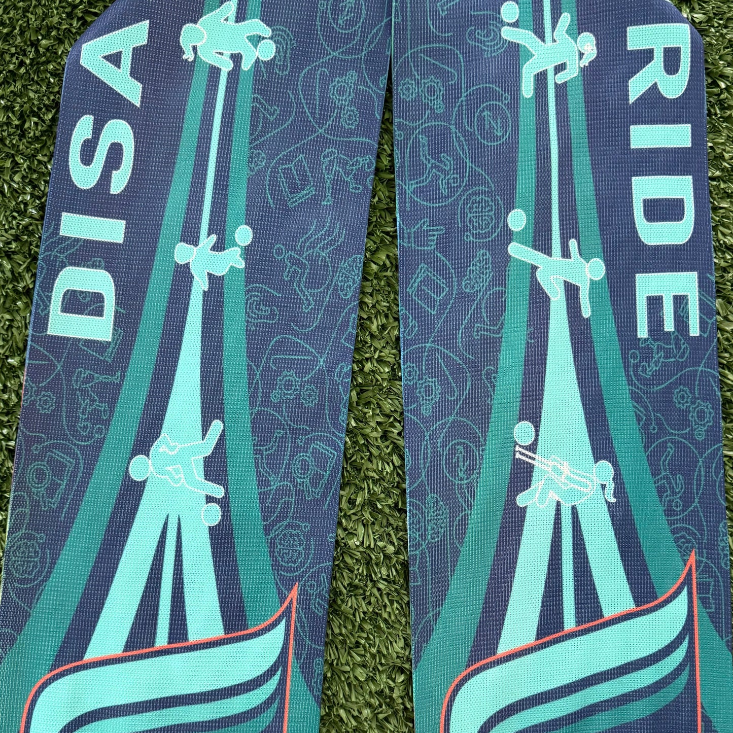 Disability Awareness scarf close up on a green background