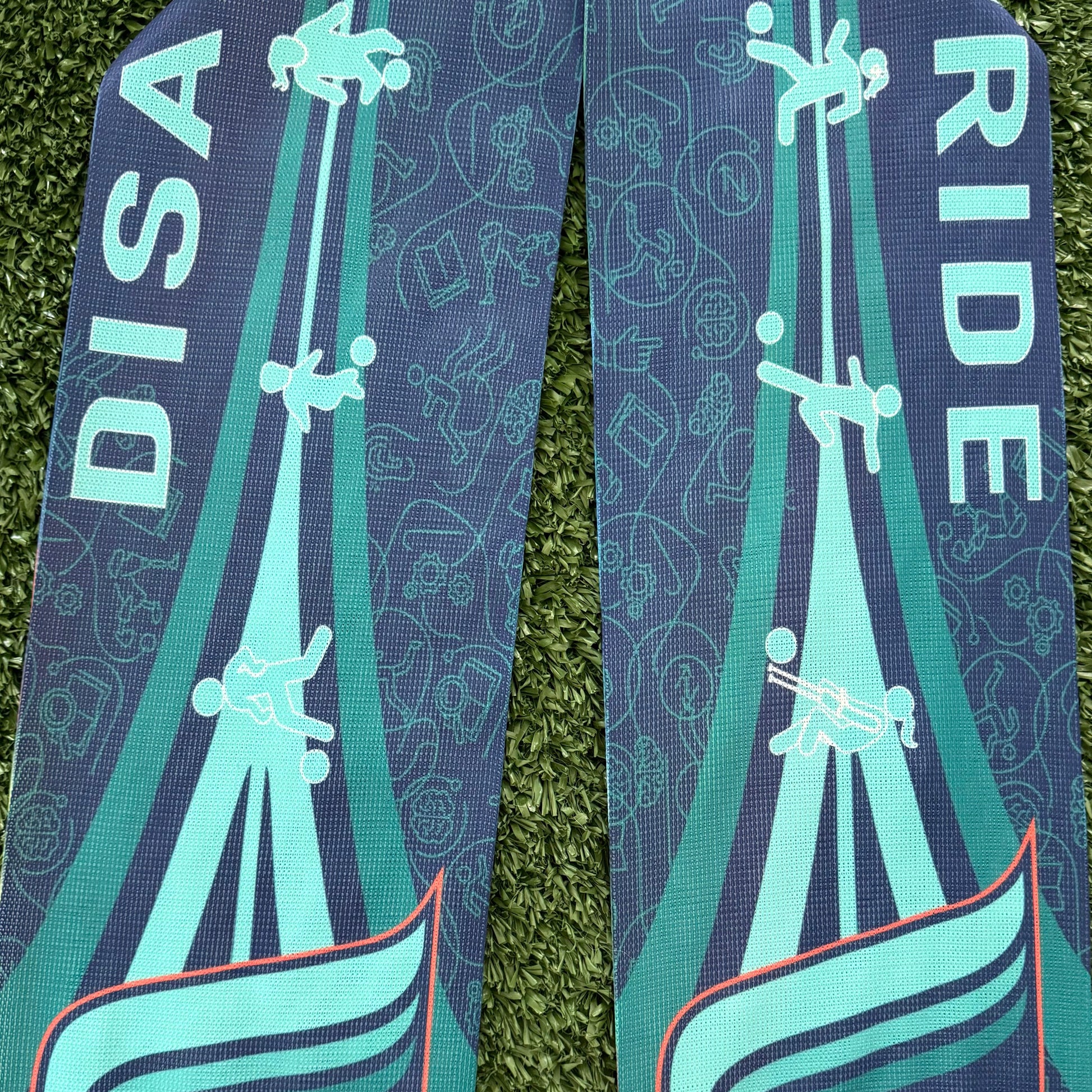 Disability Awareness scarf close up on a green background