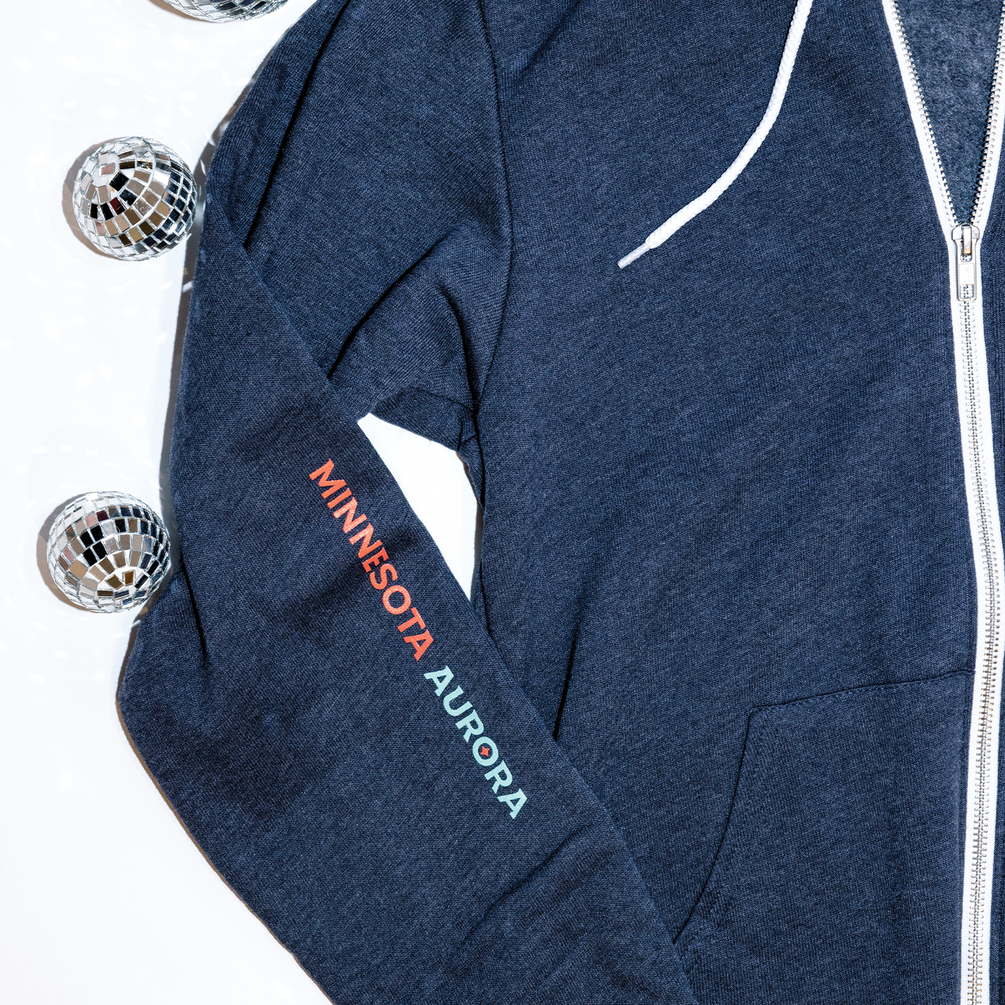 Full-Zip Aurora Navy Hoodie