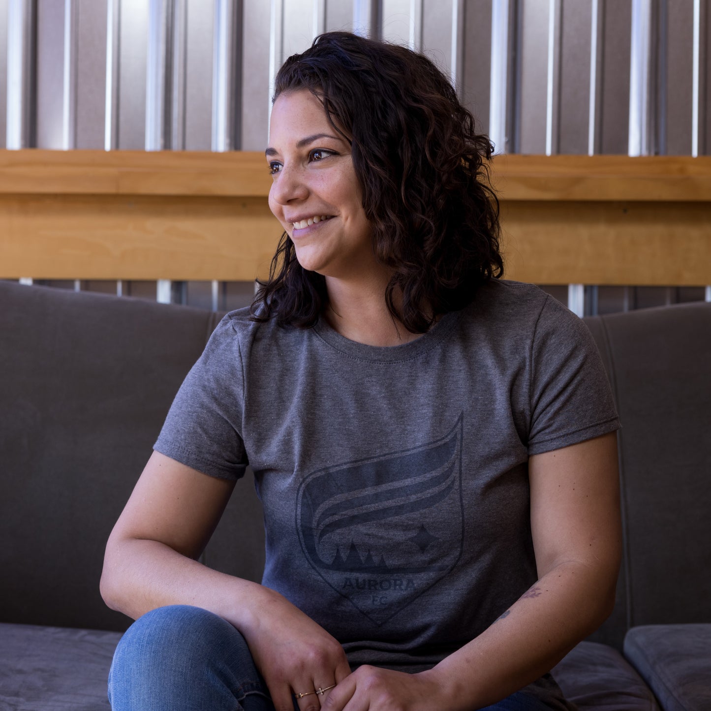 Tone-on-tone Gray Crest T-shirt